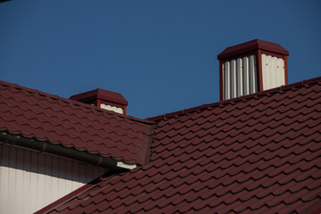 Roof metal sheets. Modern types of roofing materials