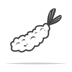 Tempura fried shrimp icon transparent vector isolated