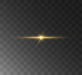 Yellow bright light effect on transparent background
for illustration and design.