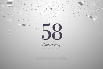 58th anniversary with colorful background.