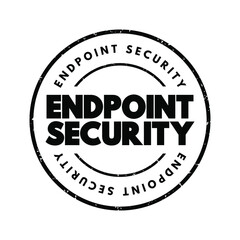 Endpoint Security text stamp, concept background