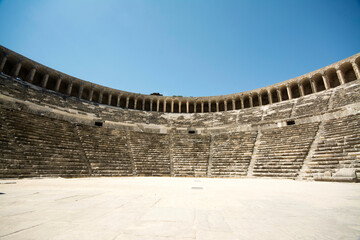 Roman amphitheater of Aspendos, Belkiz, Antalya, Turkey. 