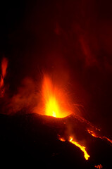 Volcanic eruption. Cumbre Vieja Natural Park. La Palma. Canary Islands. Spain.