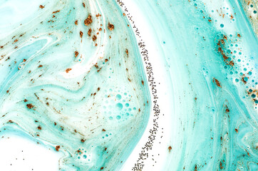 TIFFANY BLUE. Liquid marble pattern with bronze powder. Style incorporates the swirls of marble or...