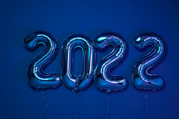 Balloon number 2022 New year 2022 celebration Decorative design elements monochrome shot