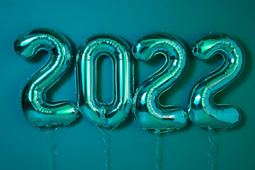 colored balls Celebrate party Poster Festive Green background