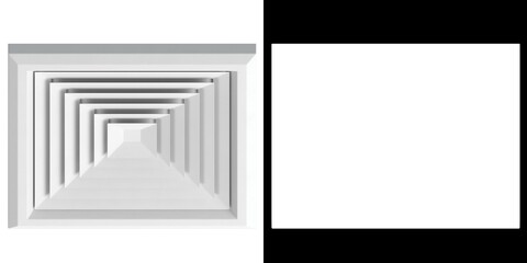 3D rendering illustration of a ceiling air vent
