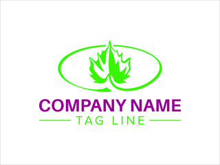 Leaf vector icon logo. Vegan leaves green eco flat herbal icon simple shape