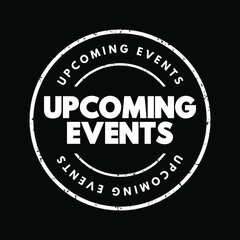 Upcoming Events text stamp, concept background