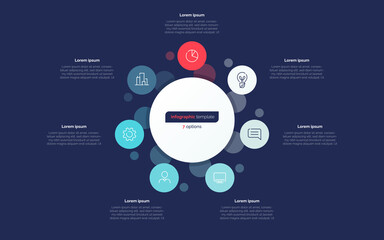 Naklejka premium Seven option circle infographic design template. Vector illustration