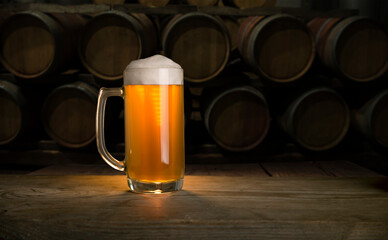 Wooden barrel for wine with steel ring. Clipping path included.