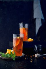 Hot healing mountain ash tea. Rich of vitamins, helps with anemia, metabolic disorders and bad cholesterol. Warming drink.