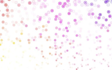 Light Pink, Yellow vector texture with disks.