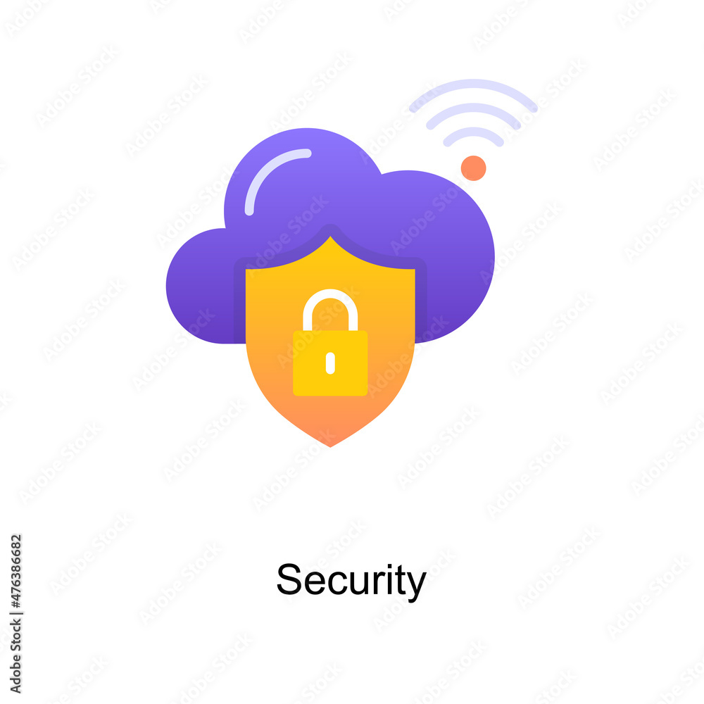 Poster security vector gradient icon design illustration. internet of things symbol on white background eps