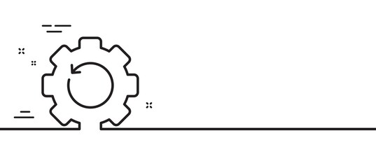 Recovery gear line icon. Backup data sign. Restore information symbol. Minimal line illustration background. Recovery gear line icon pattern banner. White web template concept. Vector