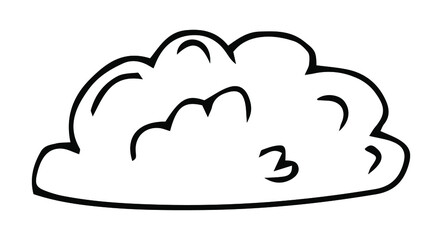 Cloud icon. Doodle line art weather sign illustration