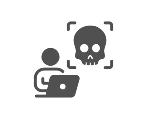 Cyber attack icon. Ransomware threat sign. Computer phishing virus symbol. Classic flat style. Quality design element. Simple cyber attack icon. Vector