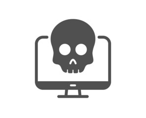 Cyber attack icon. Ransomware threat sign. Computer phishing virus symbol. Classic flat style. Quality design element. Simple cyber attack icon. Vector