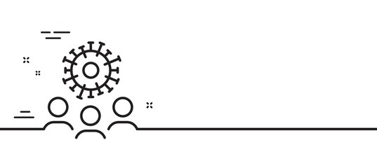 Coronavirus line icon. Covid-19 pandemic virus sign. Corona virus symbol. Minimal line illustration background. Coronavirus line icon pattern banner. White web template concept. Vector
