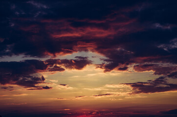 Fototapeta na wymiar Beautiful color sky at sunset