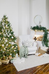 Fototapeta na wymiar living room with christmas tree