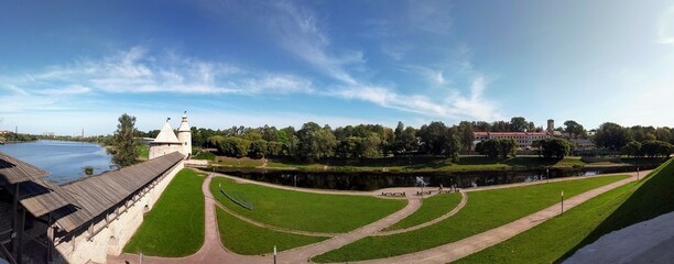 view of the Pskov Kremlin and the Velikaya Rive