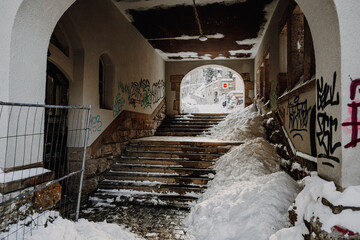 mill in winter
