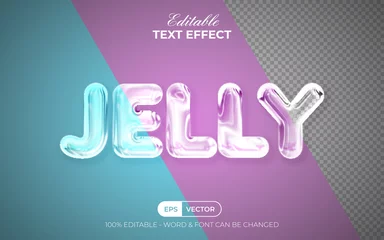 Fotobehang Jelly text effect trasnparent style theme. Editable text effect. © Mockmenot