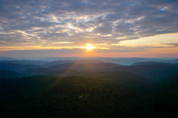 Fototapeta premium Beautiful sunset in the nature reserve Krasnoyarsk Pillars