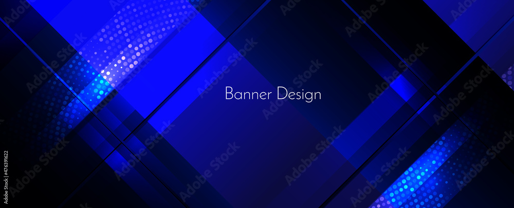 Wall mural Abstract geometric blue dynamic elegant modern shape pattern colorful background