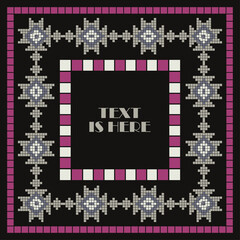 Navajo mosaic rug with traditional folk geometric pattern. Ethnic boho ornament.  Aztec elements. Mayan ornament. Vector illustration for web design or print. - 476392272