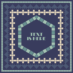 Navajo mosaic rug with traditional folk geometric pattern. Ethnic boho ornament.  Aztec elements. Mayan ornament. Vector illustration for web design or print. - 476392273