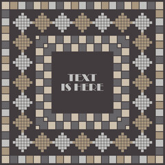 Navajo mosaic rug with traditional folk geometric pattern. Ethnic boho ornament.  Aztec elements. Mayan ornament. Vector illustration for web design or print. - 476392274
