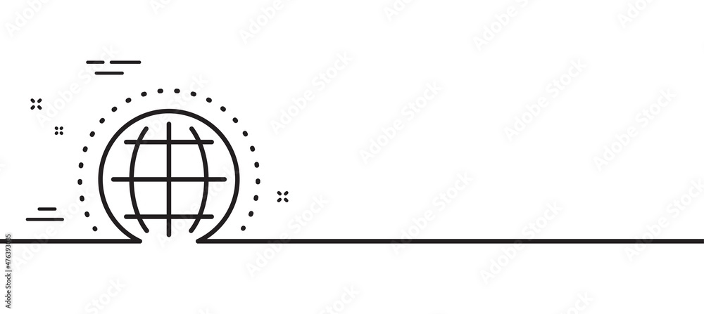 Poster globe line icon. world or earth sign. global internet symbol. minimal line illustration background. 