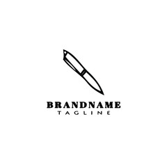 ballpoint logo cartoon design template icon black isolated vector illustration