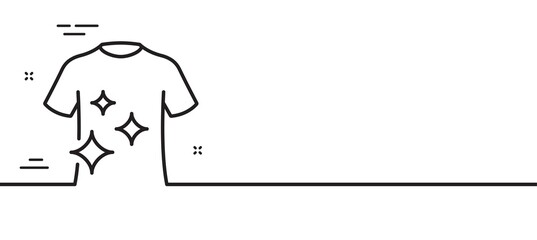 Clean t-shirt line icon. Laundry shirt sign. Clothing cleaner symbol. Minimal line illustration background. Clean t-shirt line icon pattern banner. White web template concept. Vector