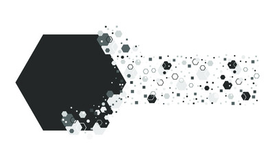 Creative hexagon shapes abstract background with copy space, Dynamic geometric shapes compositions, Flat and clean style, Applicable for any graphic works.