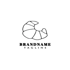 bread cartoon logo icon design template black isolated vector illustration