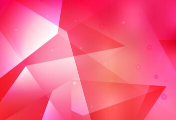Light Red, Yellow vector template with crystals, triangles.
