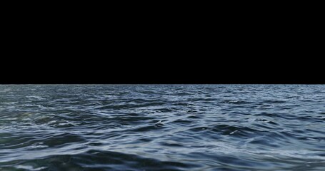 Seamless alpha transparent background 3d Animation sea wave and ripple moving movement in 4k ultra hd. Seamless loop.