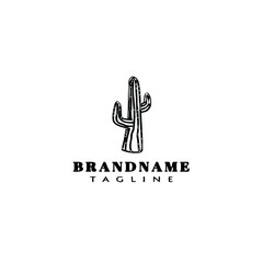 cactus logo cartoon design template icon isolated vector illustration