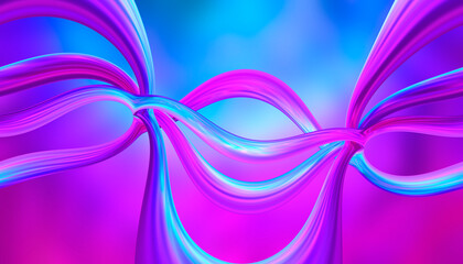 Gradient background with abstract fantasy neon figure