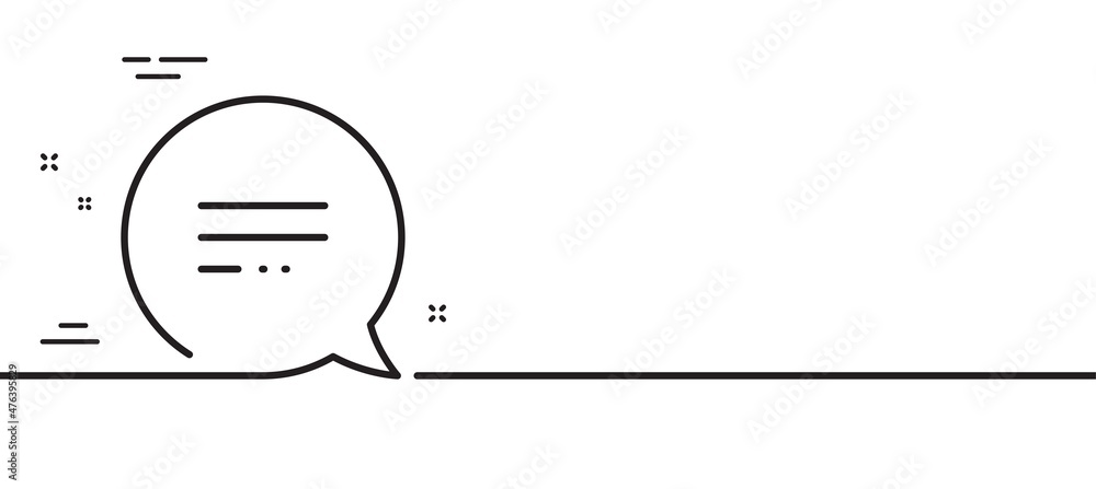 Poster text message line icon. chat comment sign. speech bubble symbol. minimal line illustration backgroun