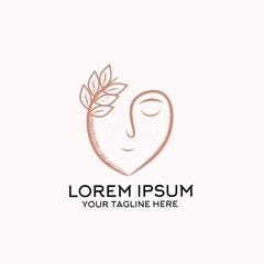 logo symbol illustration design, female beauty logo design vector illustration, beautiful woman style.