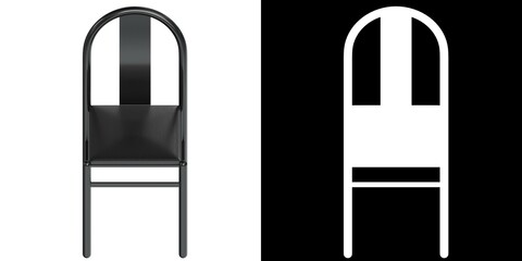 3D rendering illustration of a chair