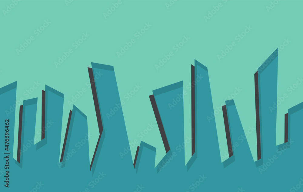 Poster minimalist background with abstract building silhouette pattern