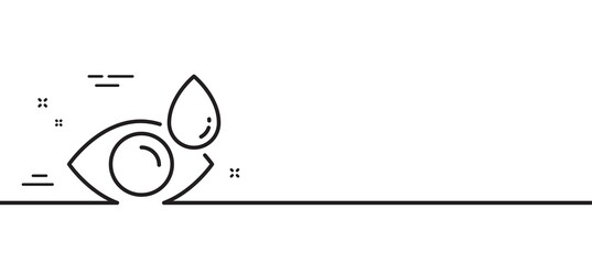 Eye drops line icon. Oculist clinic sign. Optometry vision symbol. Minimal line illustration background. Eye drops line icon pattern banner. White web template concept. Vector