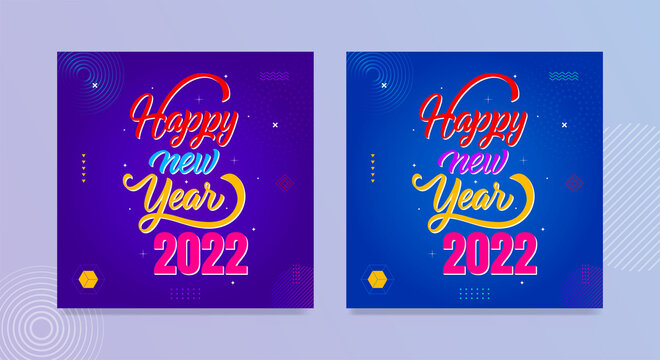 Happy New Year 2022 Social media post template