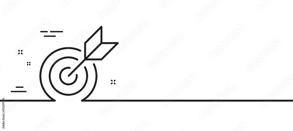 Poster target purpose line icon. stratery goal sign. core value symbol. minimal line illustration backgroun