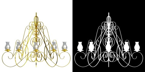 Fototapeta na wymiar 3D rendering illustration of a chandelier